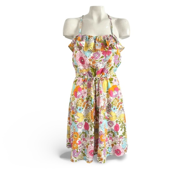 LIBERTY OF LONDON FOR TARGET FLORAL RUFFLE  DRESS SZ S - Picture 3 of 6